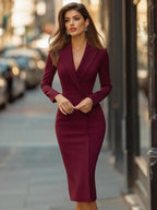 Linda | Elegant Tailored Midi Dress