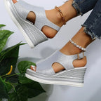 Adalynn™ | Metallic Wedge Sandals