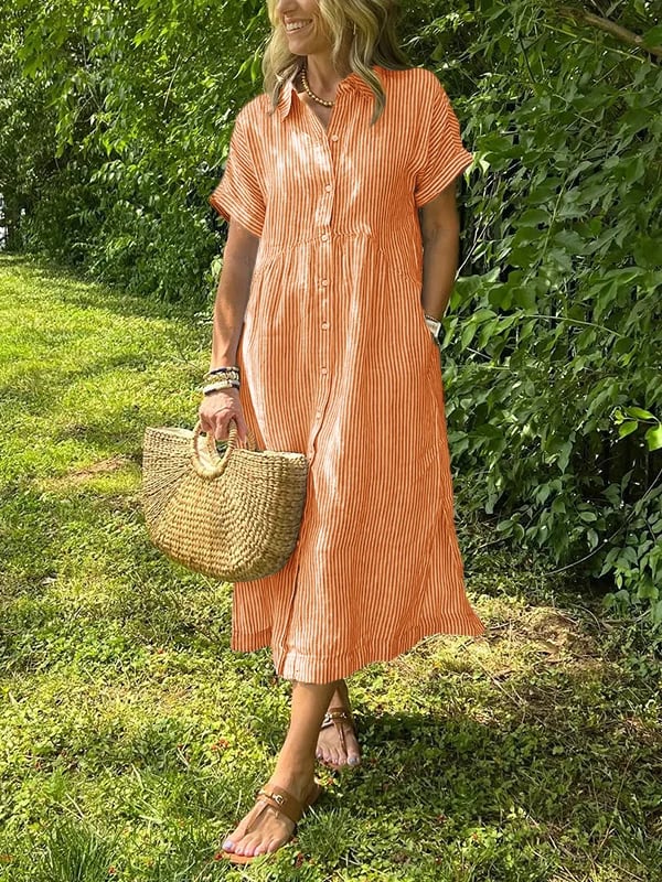Ishka™ | Striped Shirt Dress