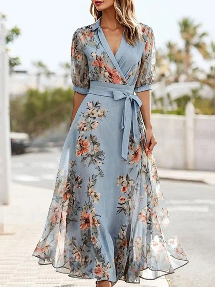 Hannah™ | Summer Midi Dress with Flowers