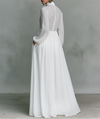 Serena™ | Flowing Button-Front Maxi Dress