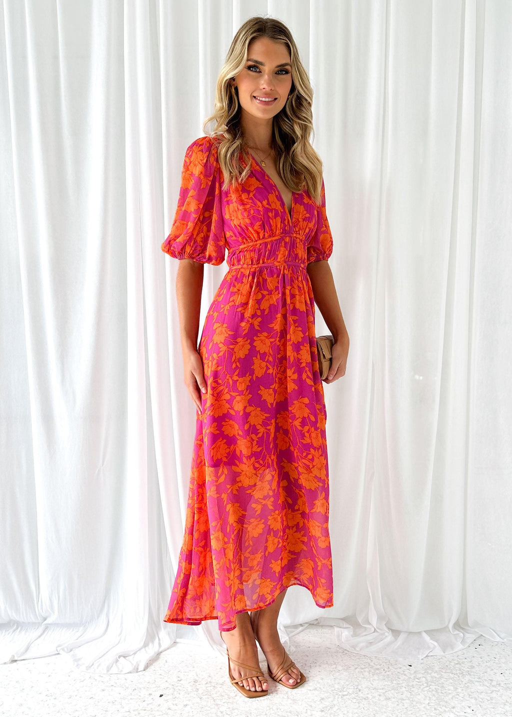 Luna™ | Modern Floral Midi Dress