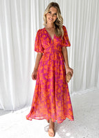 Luna™ | Modern Floral Midi Dress