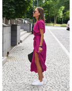 Tzahalit™ | Stylish V-Neck Floral Dress