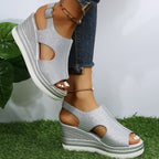Adalynn™ | Metallic Wedge Sandals