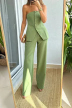 Aria™ | Strapless Buttoned Two-Piece Set