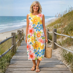 Ella | Pastel Floral Midi Dress