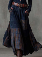Leonora™ | Vintage Suede Check Dress (Includes Belt)