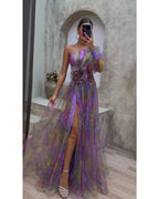 Orit™ | Asymmetrical One Sleeve Split Dress