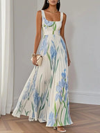 Zelma™ | Pleated Chiffon Maxi Dress