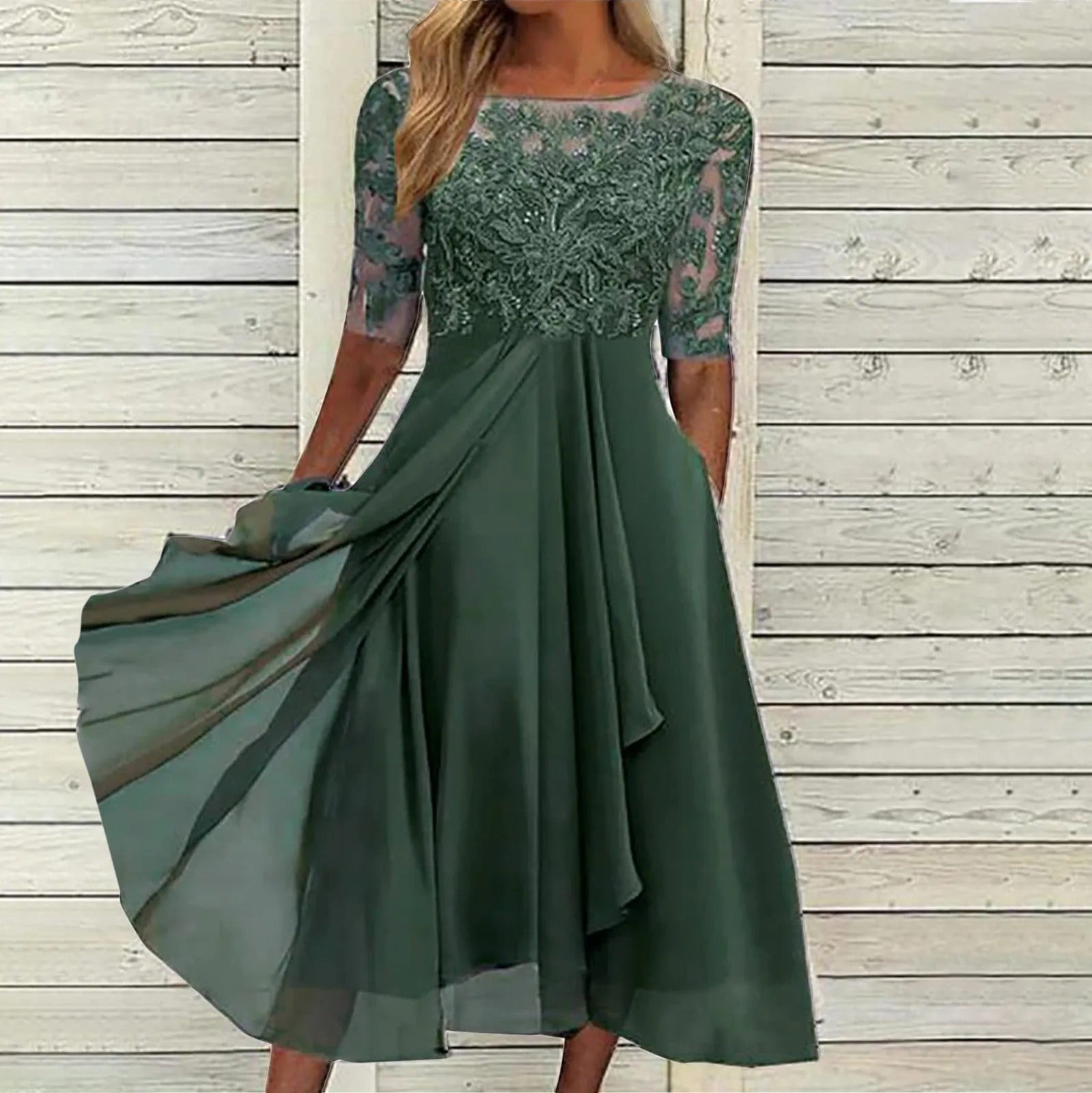 Harper™ | Elegant Lace Midi Dress